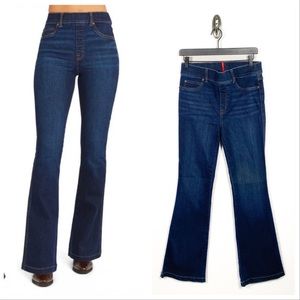Spanx Clean Indigo Bootcut Trouser Pull on Slimming Flared Leg Jeans size Medium